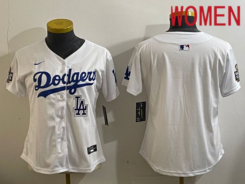 Women Los Angeles Dodgers Blank White Game 2024 Nike MLB Jersey style 112111